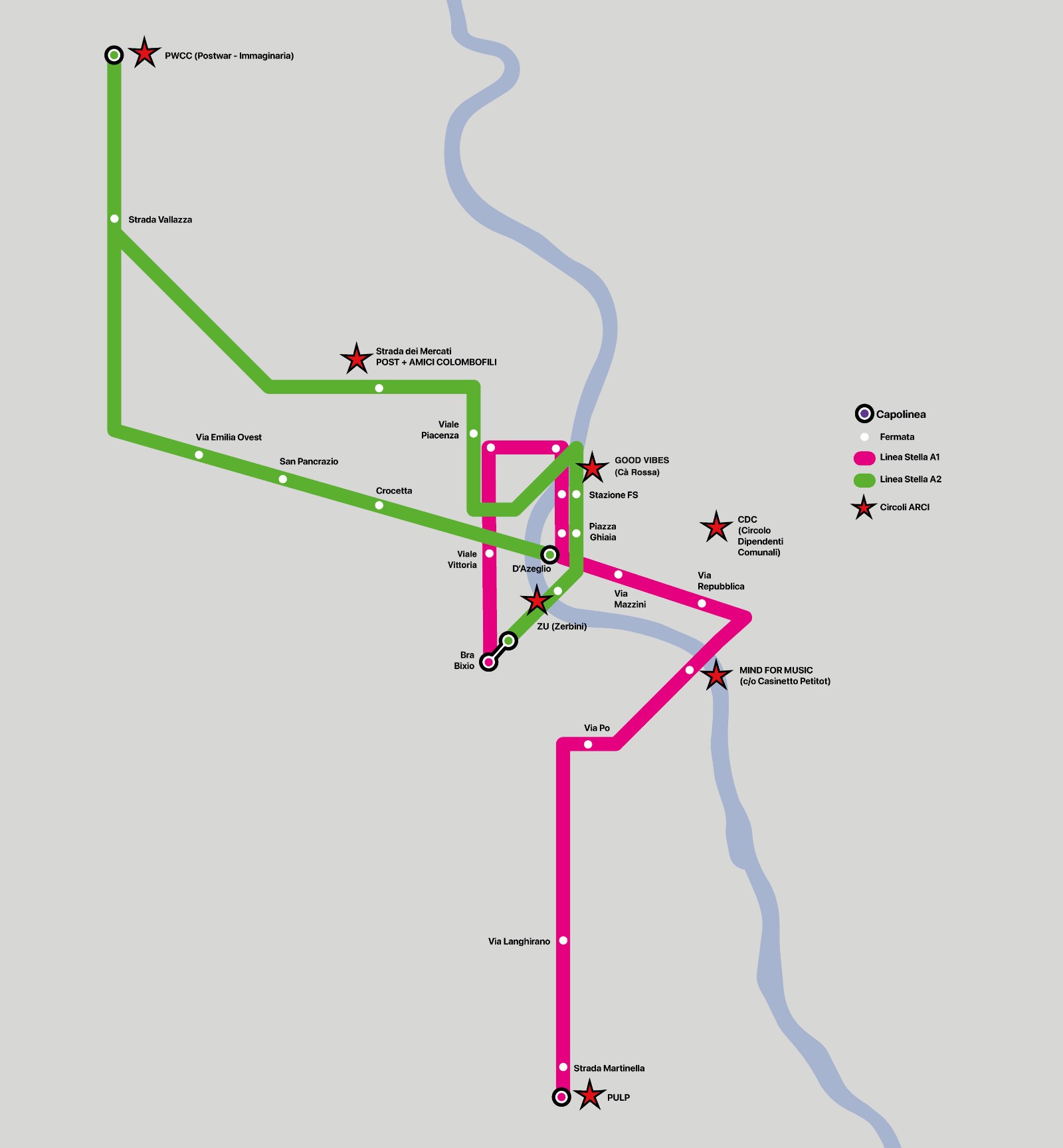 Mappa della Linea Stella